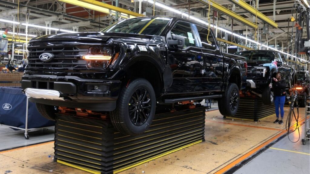 A Ford F-150 pickup truck is seen on the assembly line at Dearborn Truck Plant in Dearborn, Michigan, U.S. April 11, 2024. (REUTERS File)