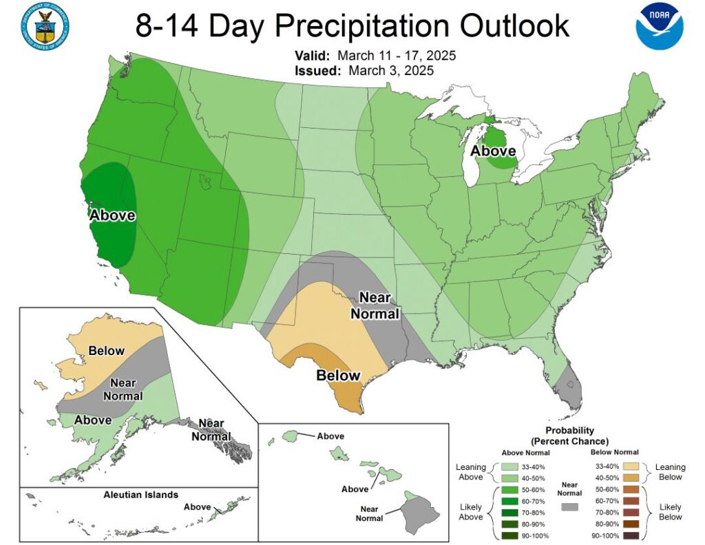 Climate Prediction Center Precipitation Forecast March 11 17 2025