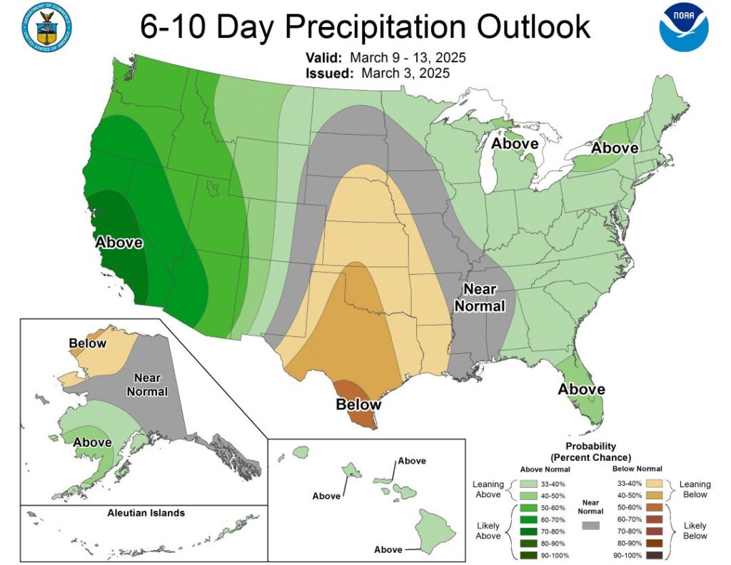 Climate Prediction Center Precipitation Forecast March 9 13 2025
