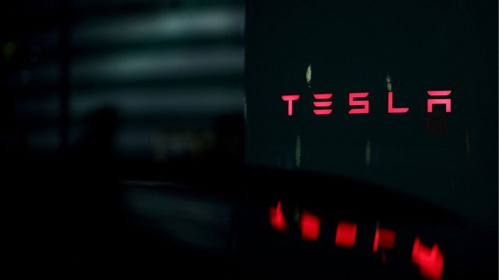The logo of Tesla adorns a Tesla Super Charging station in Saint-Herblain near Nantes, France, March 25, 2025. (REUTERS File)